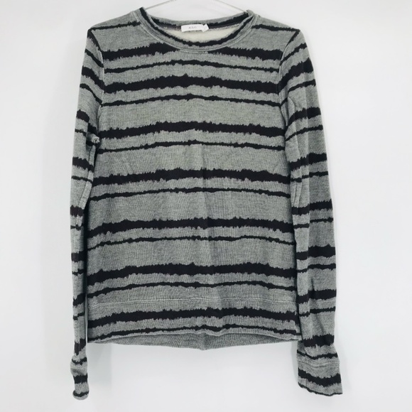 A.L.C Cotton Striped Crewneck Sweatshirt Gray Purple Size Large - Picture 1 of 6